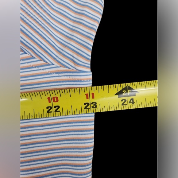 Peter Millar Alto Performance Jersey Polo White/Fountain Blue Large NWT - Picture 6 of 9